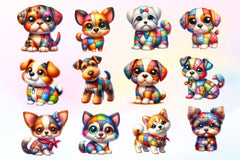 Patchwork Cute Dog Clipart Bundle - CraftNest - Digital Crafting and Art