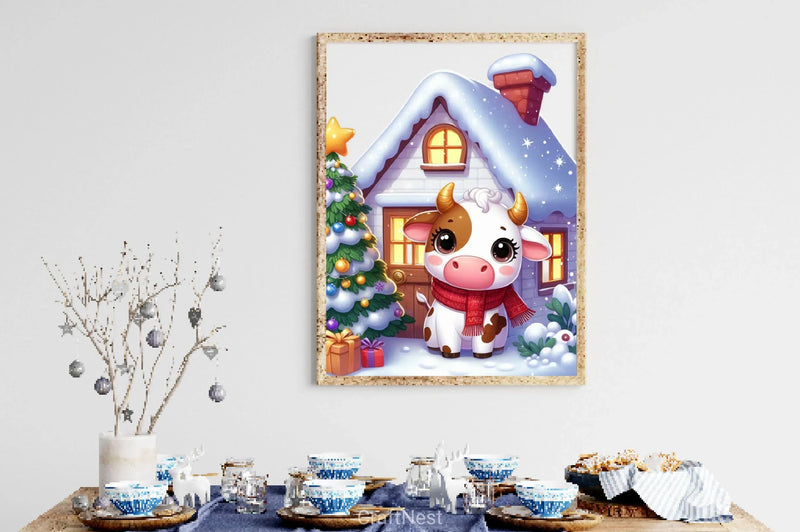 Cute Christmas Cow Clipart Bundle 2 - CraftNest - Digital Crafting and Art
