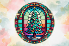 Round Christmas Tree Stained Glass Clipart Bundle - CraftNest - Digital Crafting and Art