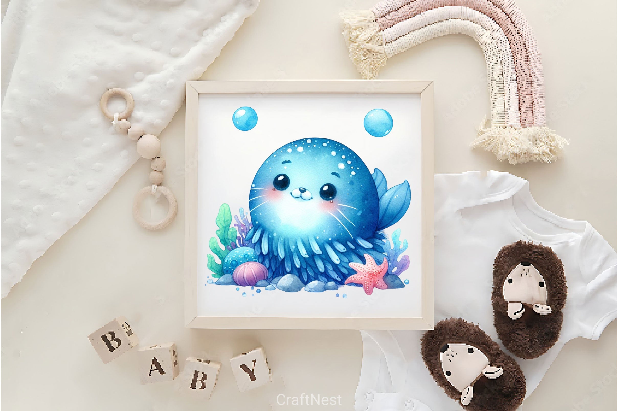 Pastel Cute Mermaid Clipart Bundle 5 - CraftNest - Digital Crafting and Art