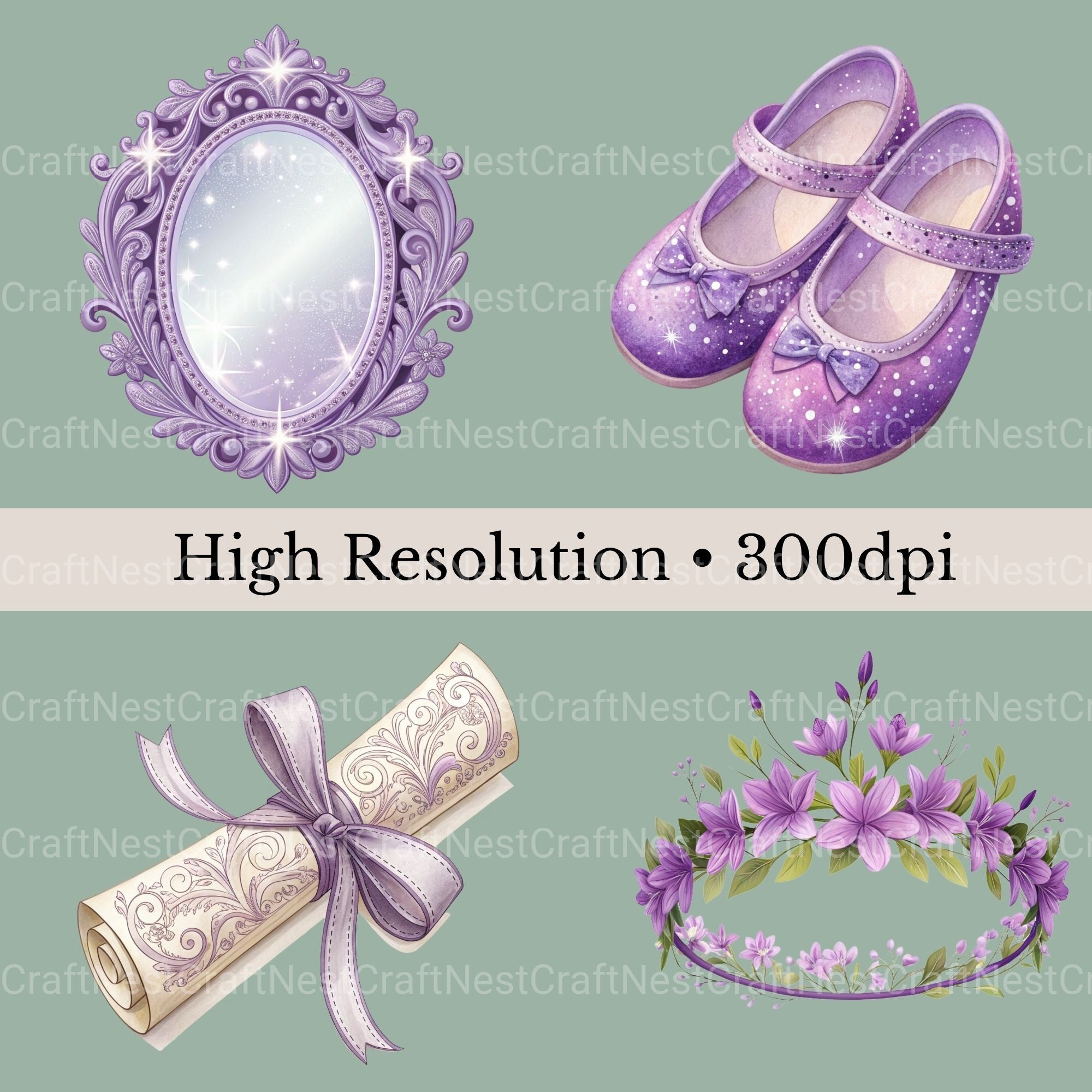 Fairy Purple Clipart Bundle - CraftNest - Digital Crafting and Art
