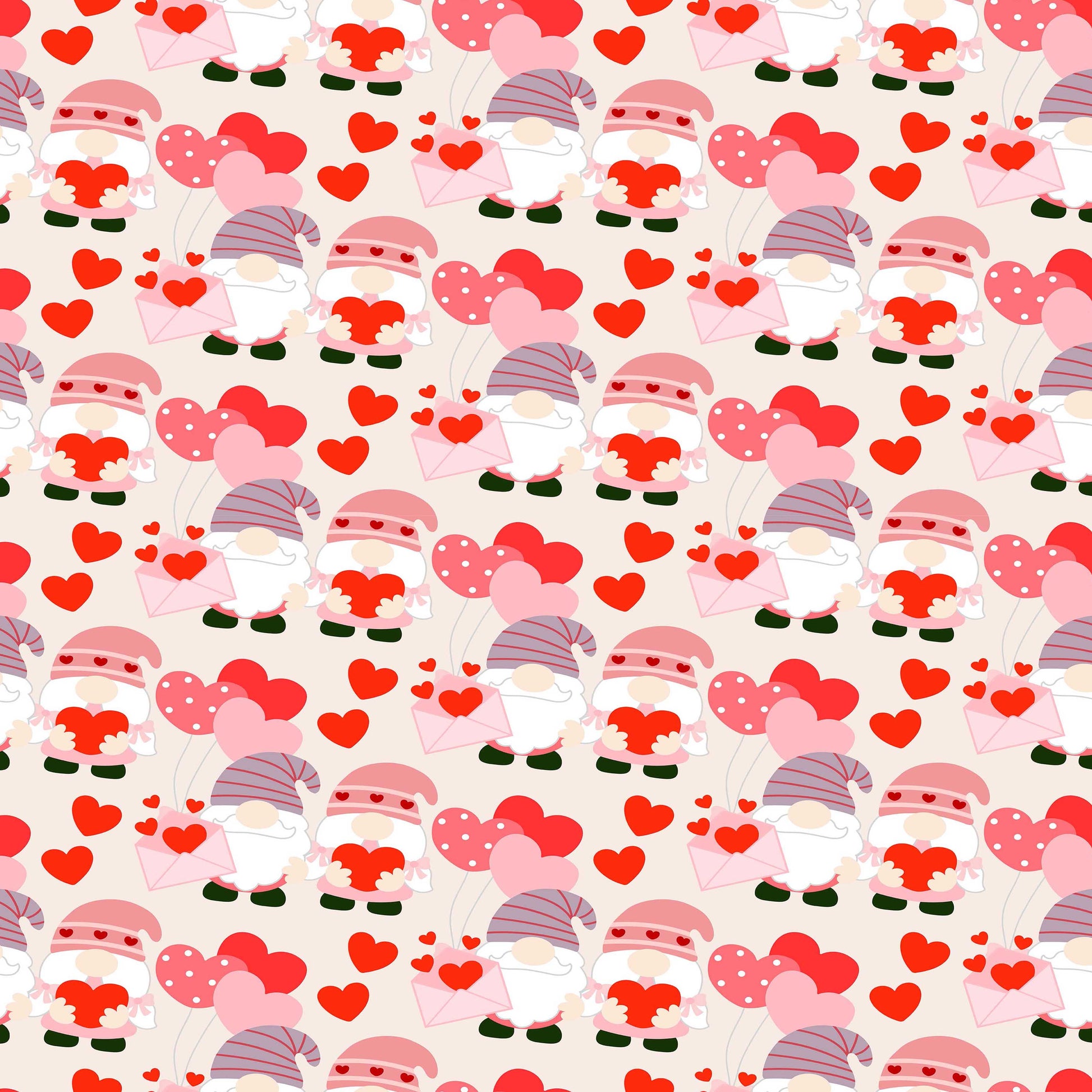 Valentines Day Gnome Seamless Digital Paper - CraftNest - Digital Crafting and Art