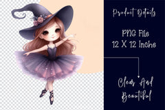 Halloween Ballet Witch Clipart Bundle - CraftNest - Digital Crafting and Art