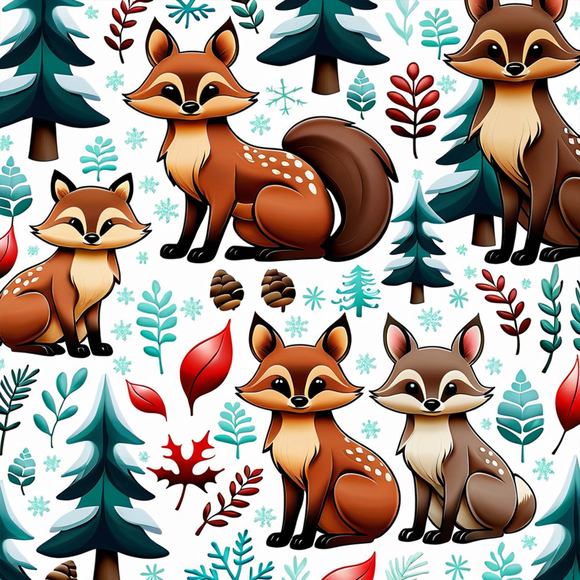 Winter Christmas Seamless Digital Paper - CraftNest - Digital Crafting and Art