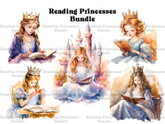 Reading Princesses Clipart - CraftNest