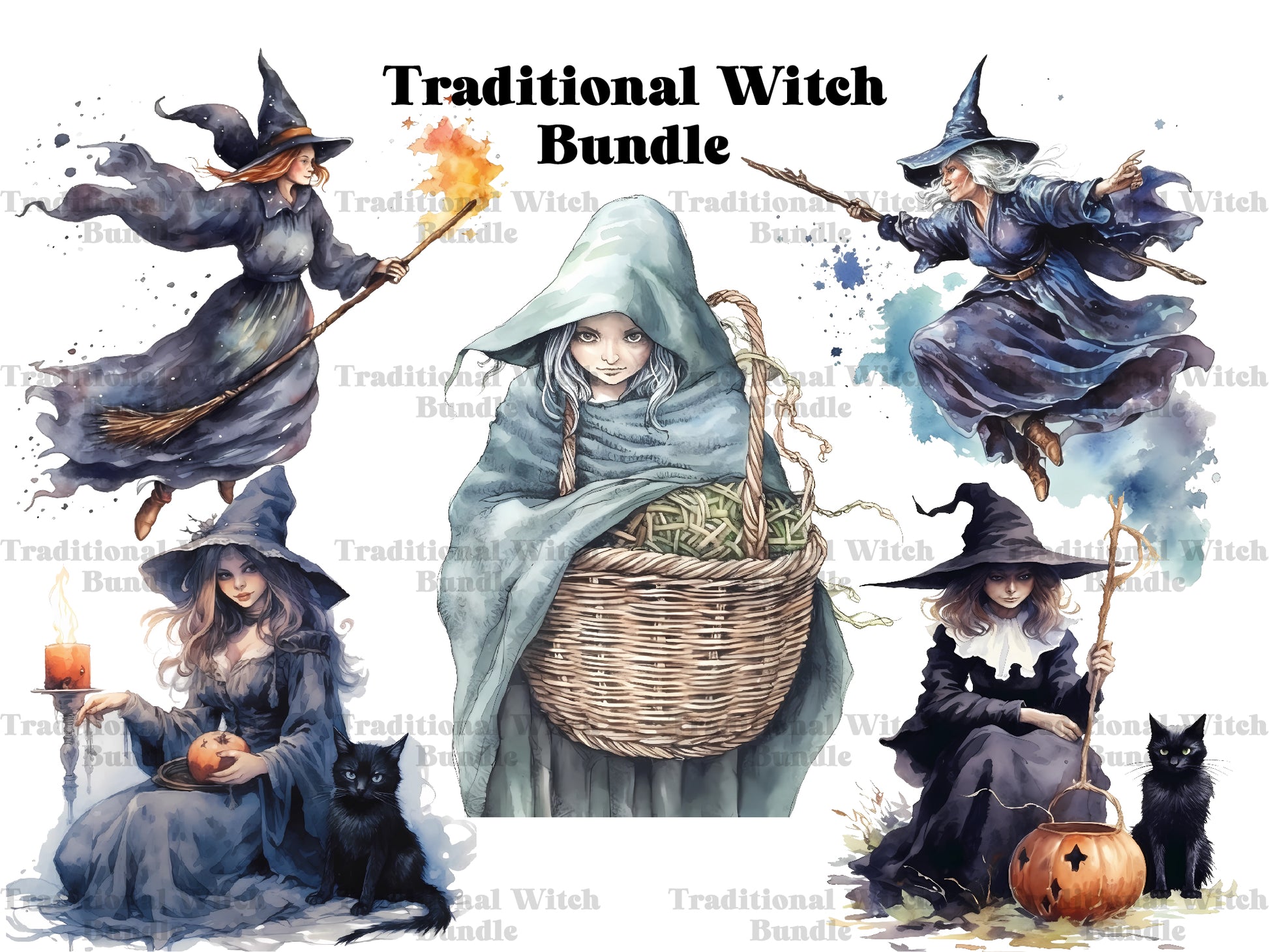 Traditional Witch Clipart - CraftNest