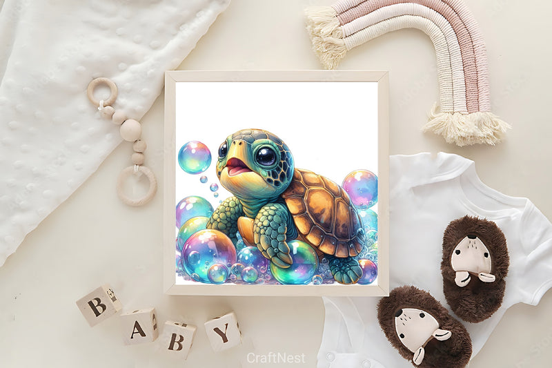 Baby Sea Turtle Corals Clipart Bundle - CraftNest - Digital Crafting and Art