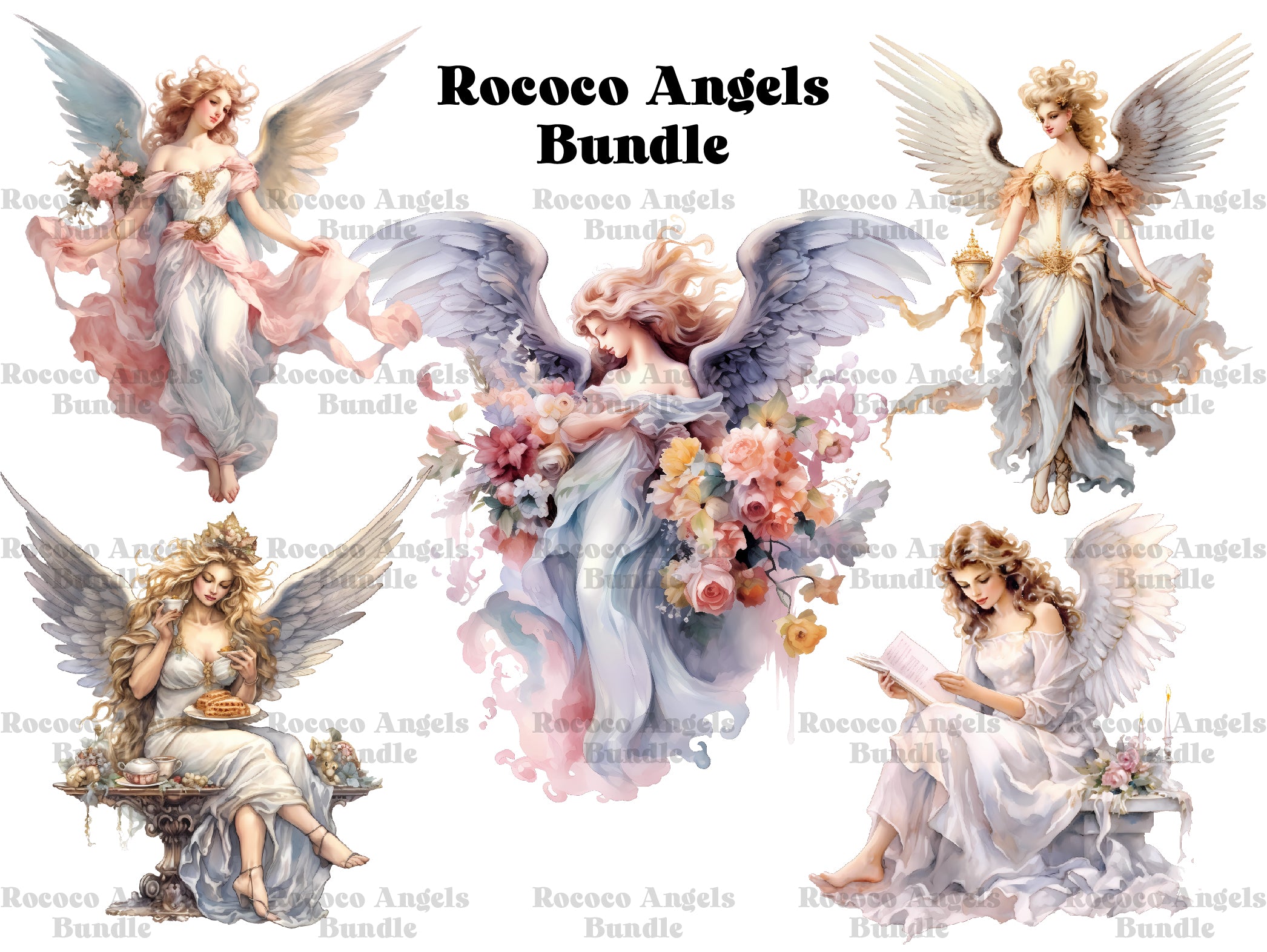 Rococo Angels Clipart - CraftNest