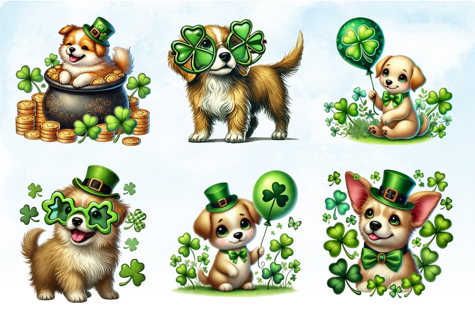 St Patrick's Day Dogs Clipart Bundle - CraftNest - Digital Crafting and Art