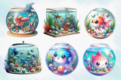 Fish Aquarium Clipart Bundle - CraftNest - Digital Crafting and Art