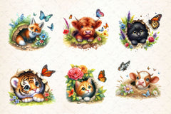 Funny Animals Hole Clipart Bundle 4 - CraftNest - Digital Crafting and Art