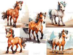 Cute Horses Clipart - CraftNest