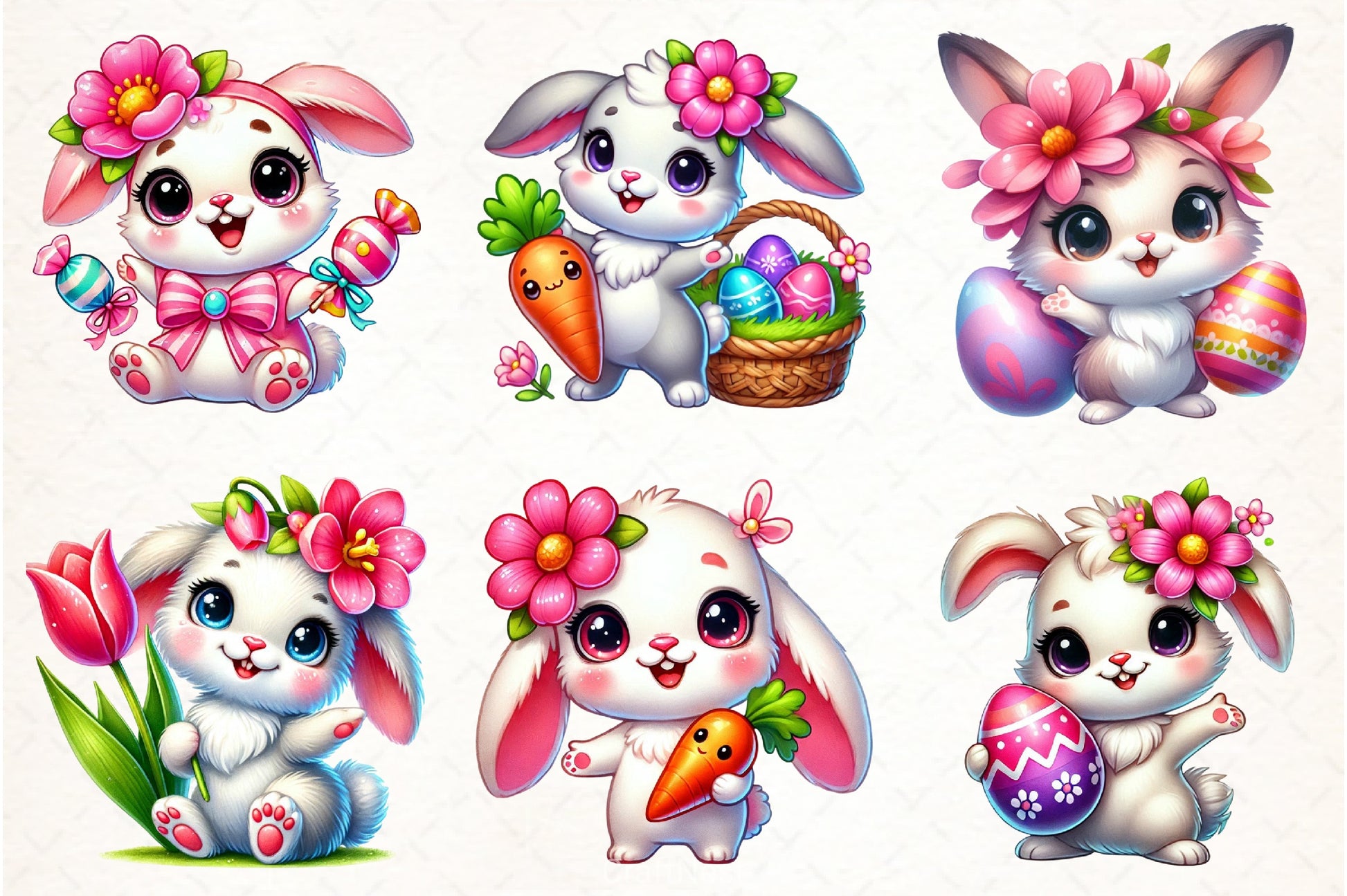 Cute Easter Bunny Clipart Bundle 49 - CraftNest - Digital Crafting and Art