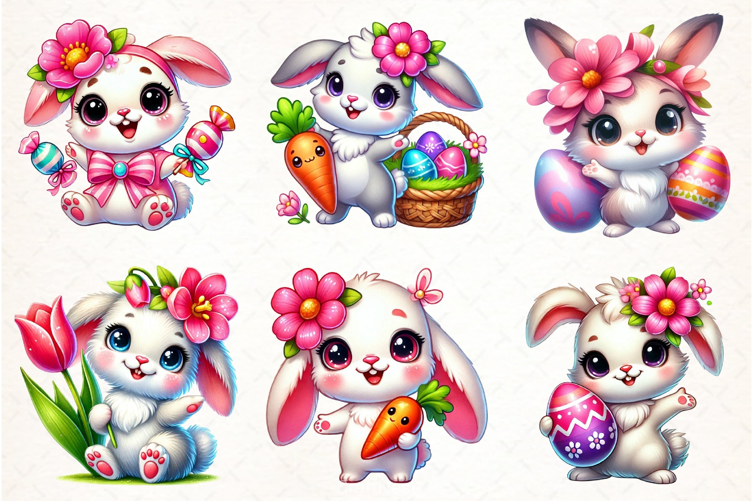 Cute Easter Bunny Clipart Bundle 49 - CraftNest - Digital Crafting and Art