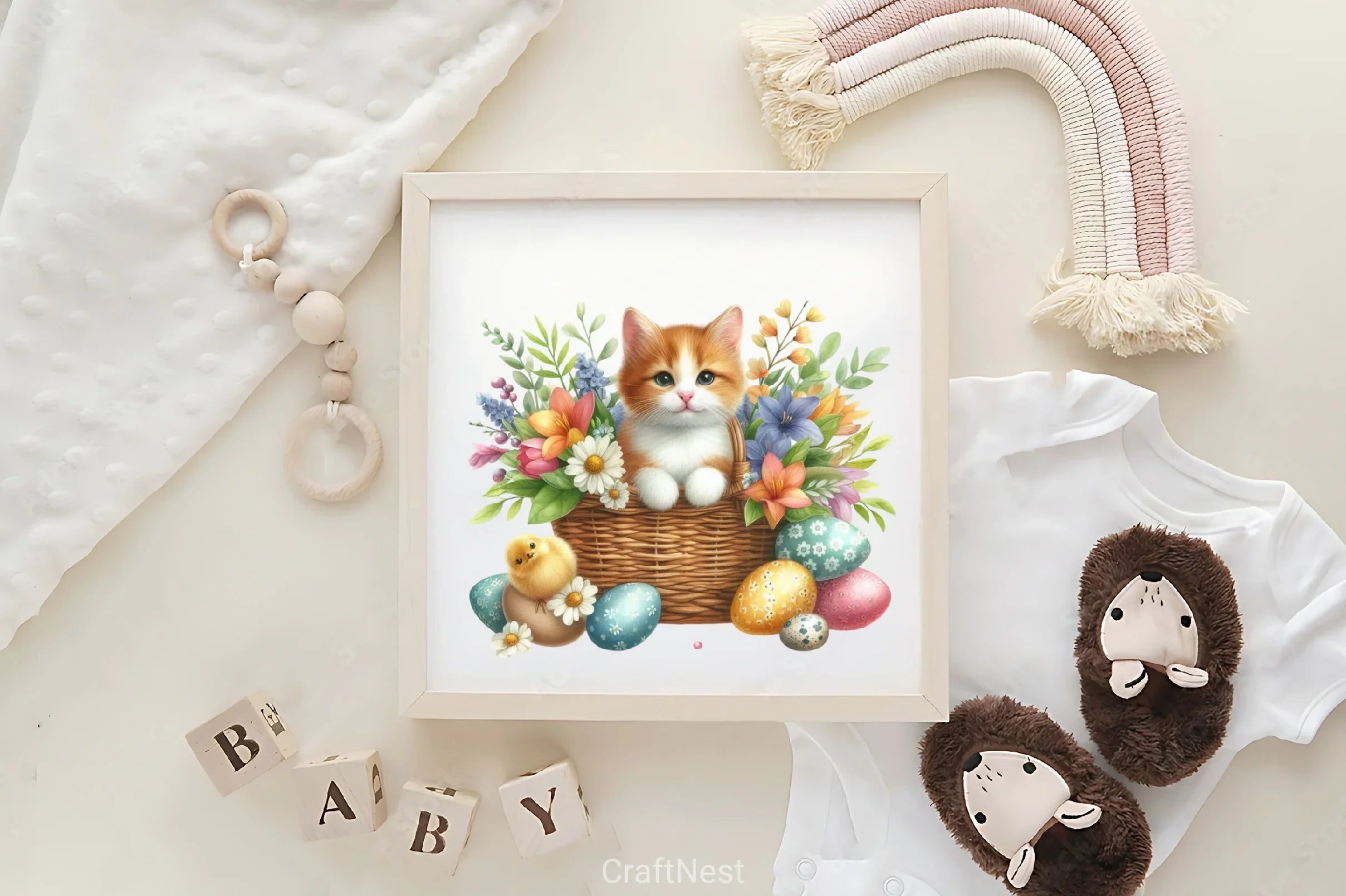 Easter Kitten Basket Clipart Bundle - CraftNest - Digital Crafting and Art