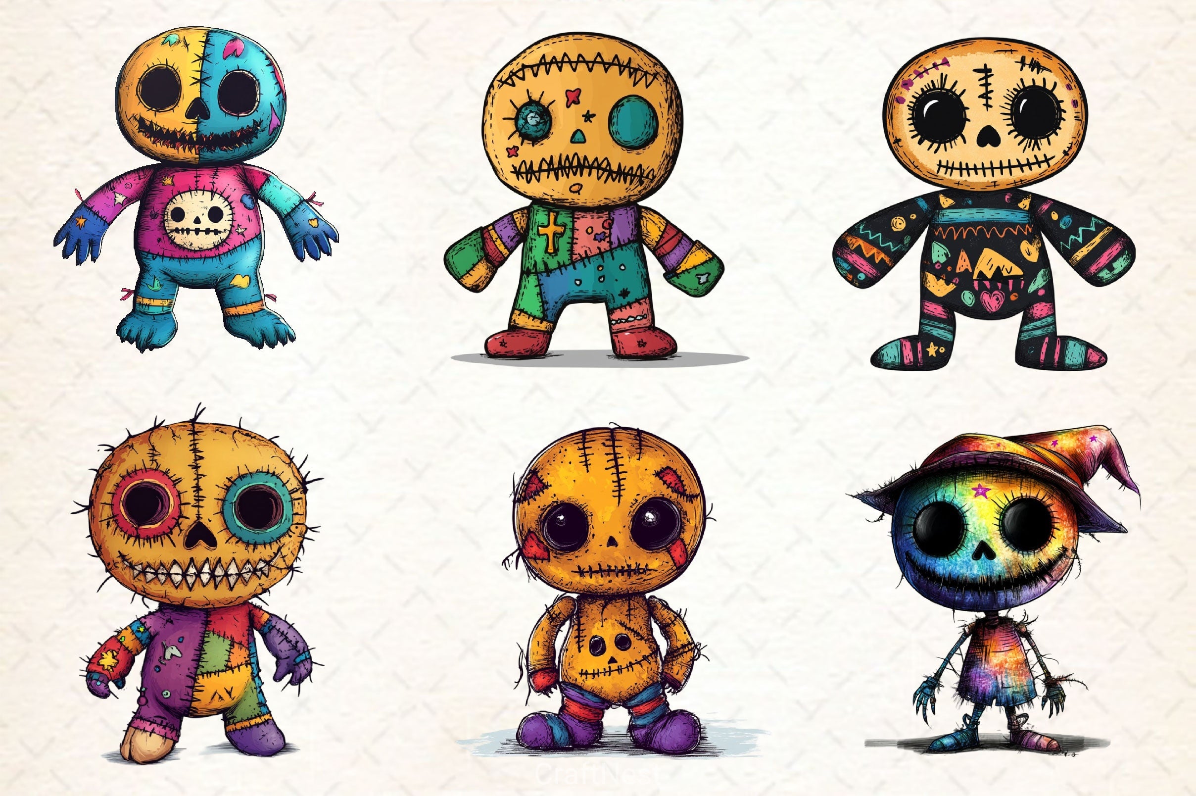 Halloween Voodoo Doll Copy Clipart Bundle - CraftNest - Digital Crafting and Art