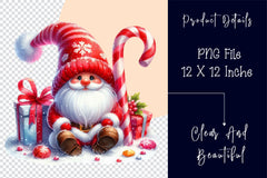 Christmas Candy Cane Icing Gnome Clipart Bundle - CraftNest - Digital Crafting and Art