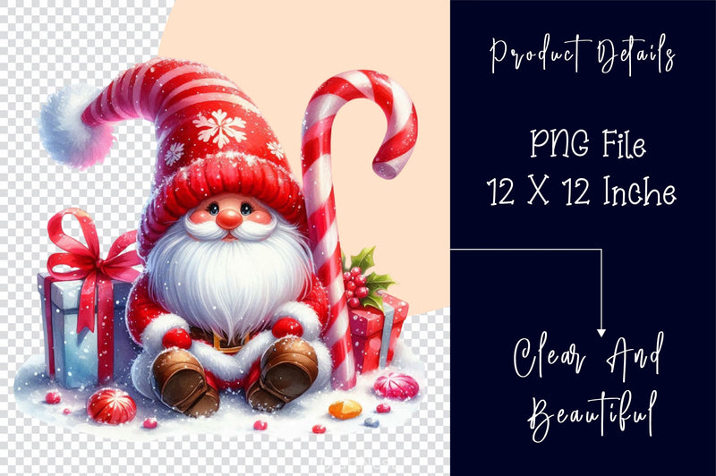Christmas Candy Cane Icing Gnome Clipart Bundle - CraftNest - Digital Crafting and Art