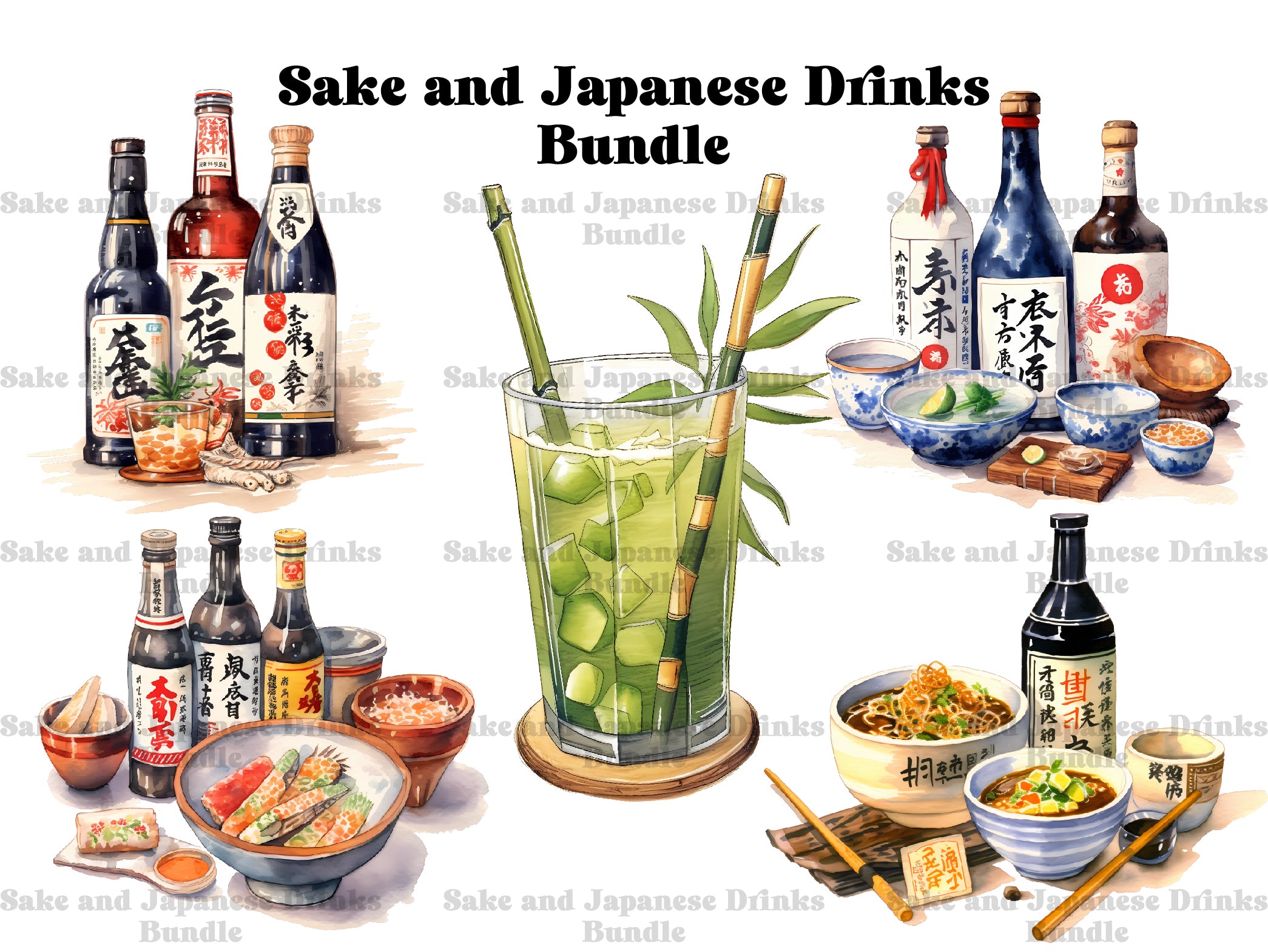 Sake And Japanese Drinks Clipart - CraftNest