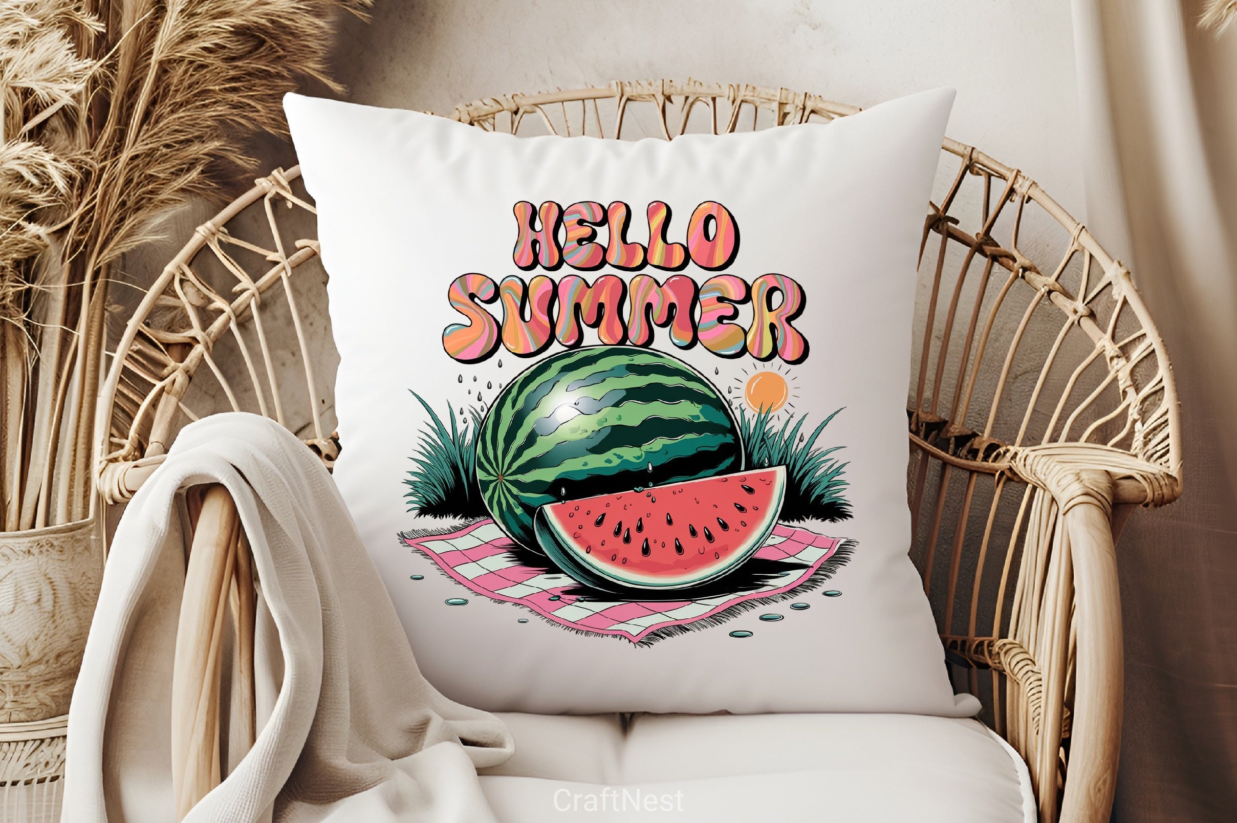 Hello Summer Watermelon Clipart Bundle 5 - CraftNest - Digital Crafting and Art
