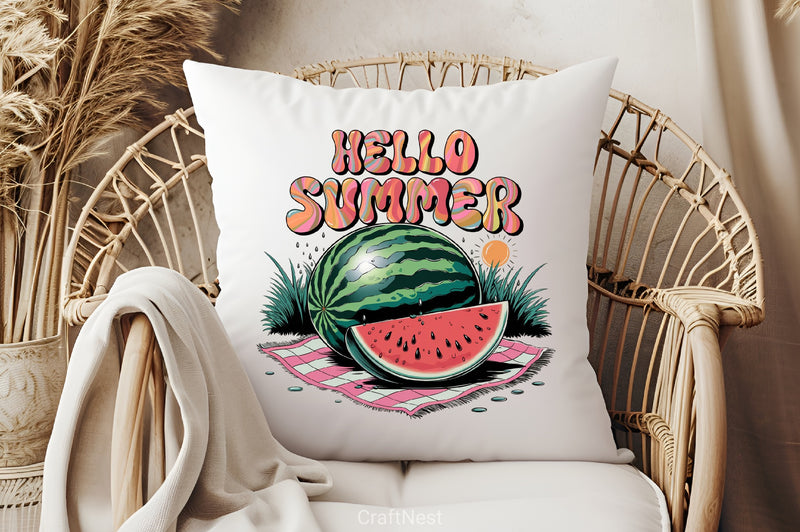 Hello Summer Watermelon Clipart Bundle 5 - CraftNest - Digital Crafting and Art