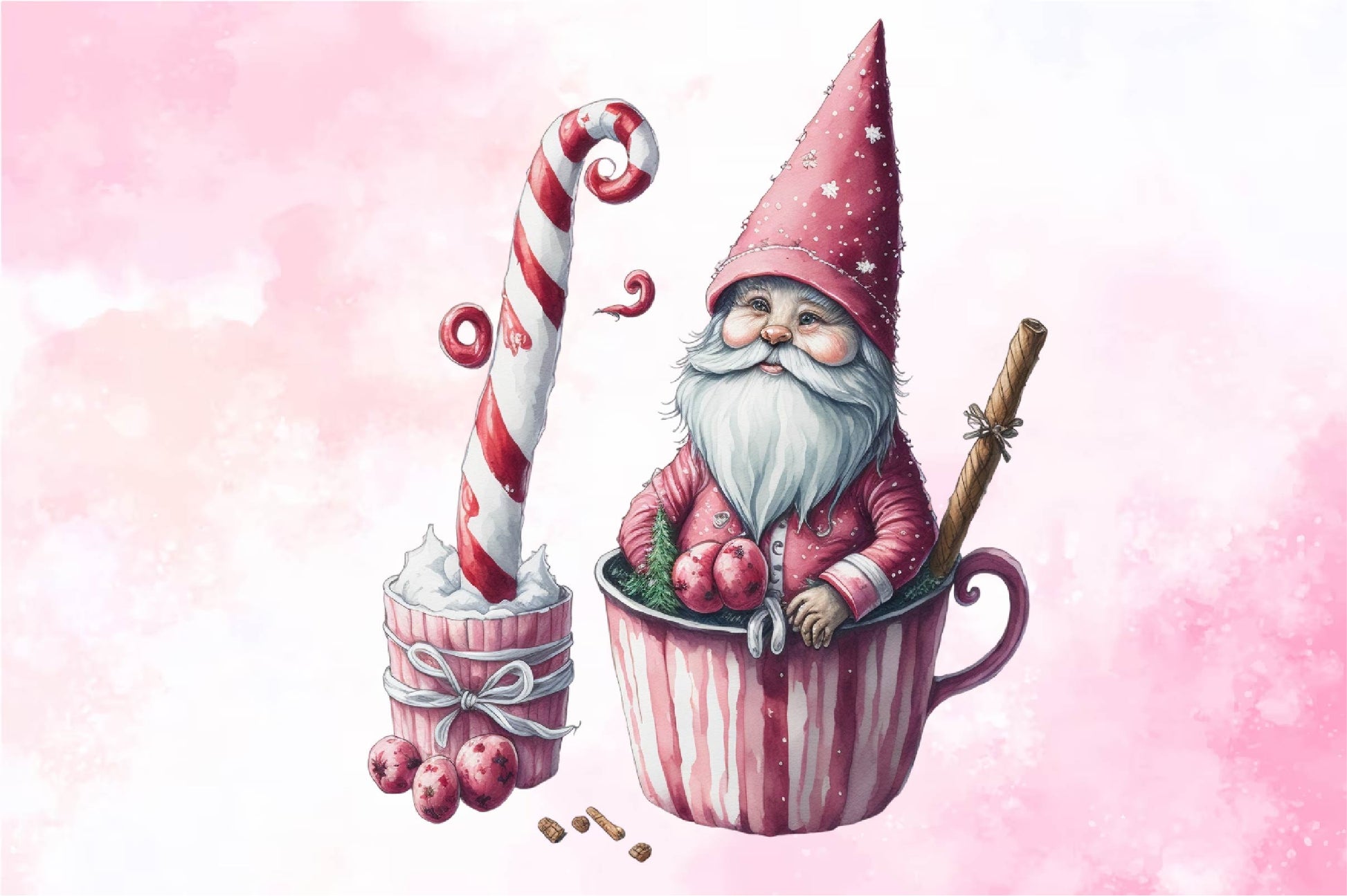 Christmas Gnome In A Cup Clipart Bundle 1 - CraftNest - Digital Crafting and Art
