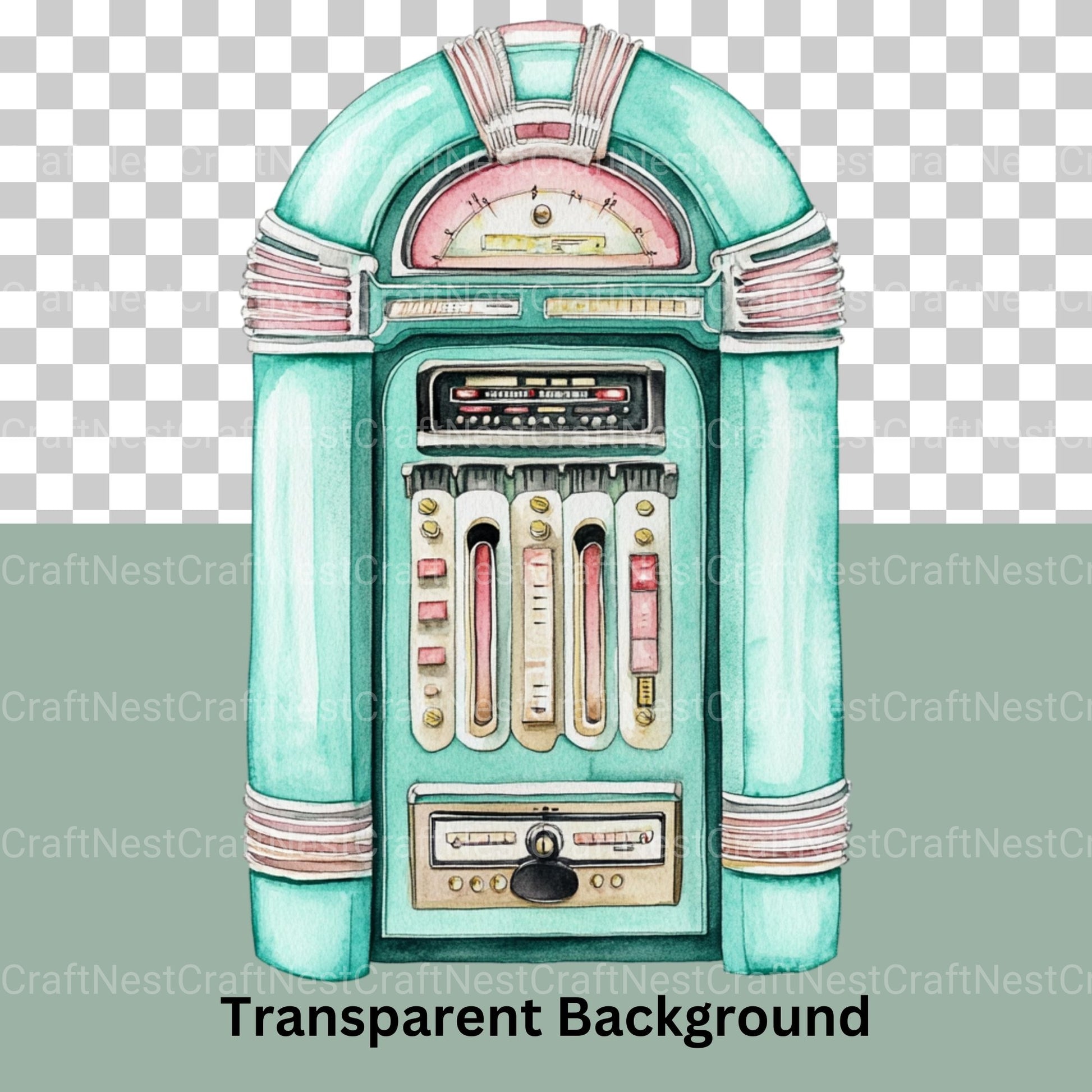 Jukebox Vintage Clipart Bundle - CraftNest - Digital Crafting and Art