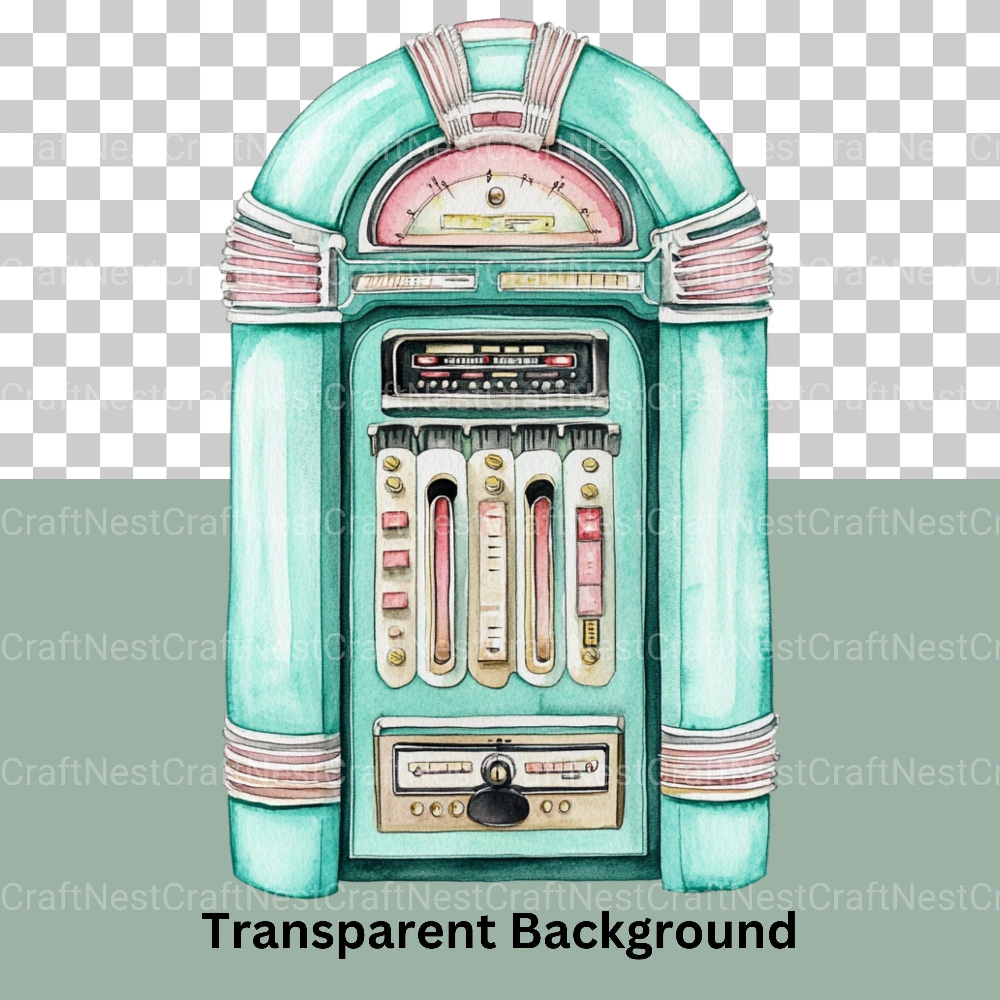 Jukebox Vintage Clipart Bundle - CraftNest - Digital Crafting and Art