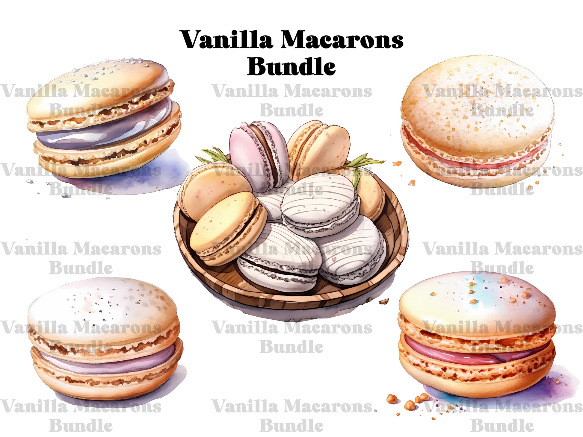 Vanilla Macarons Clipart - CraftNest