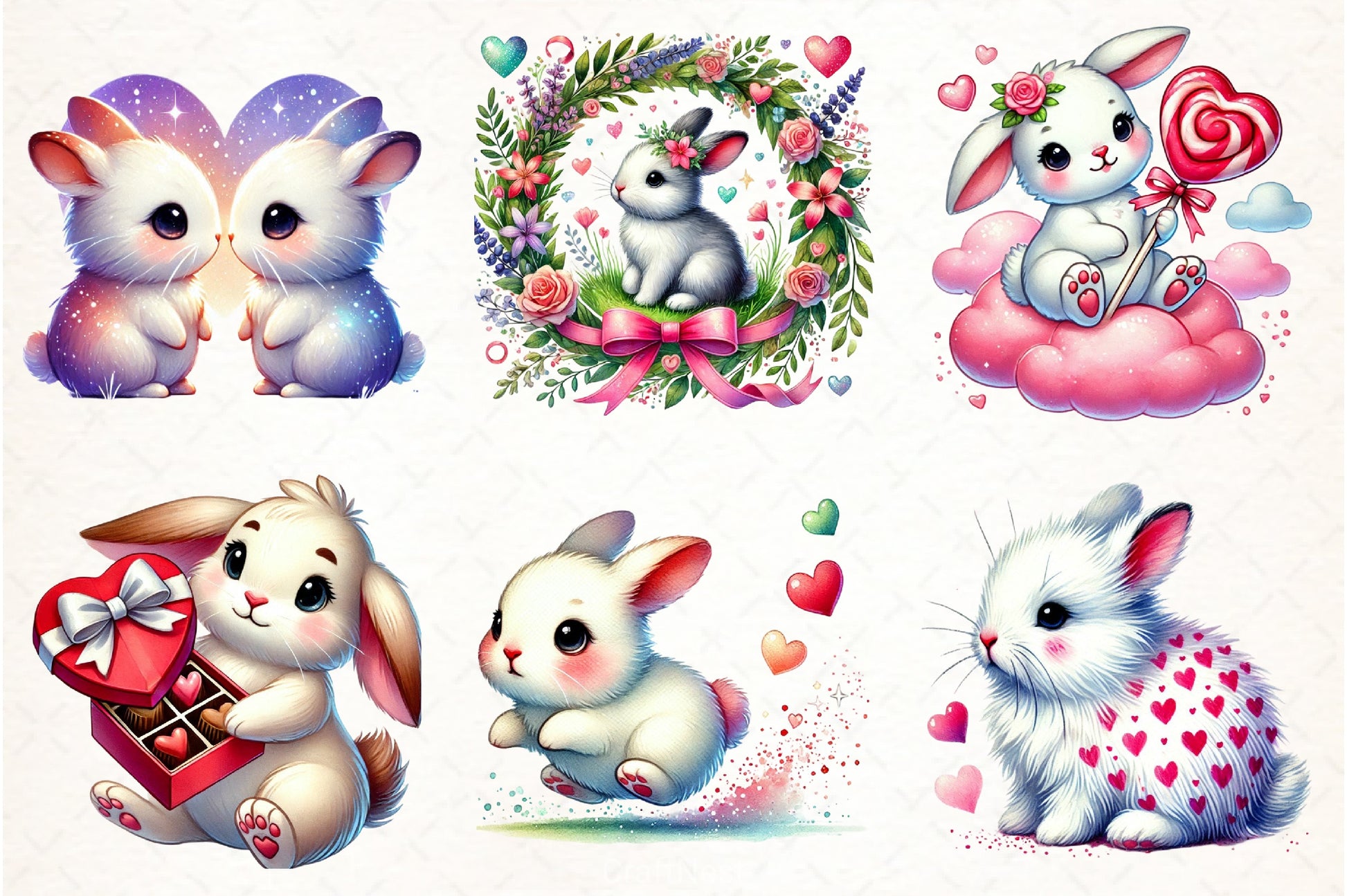 Valentine's Bunny Clipart Bundle 2 - CraftNest - Digital Crafting and Art
