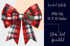Christmas Plaid Bows Clipart Bundle - CraftNest - Digital Crafting and Art