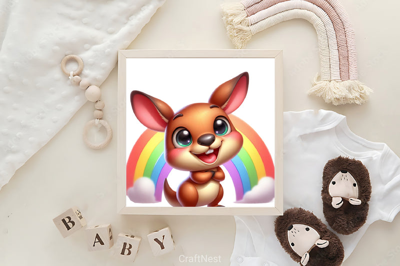 Cute Baby Kangaroo Clipart Bundle - CraftNest - Digital Crafting and Art