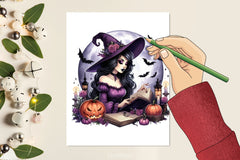 Halloween Witch Girl Clipart Bundle 6 - CraftNest - Digital Crafting and Art