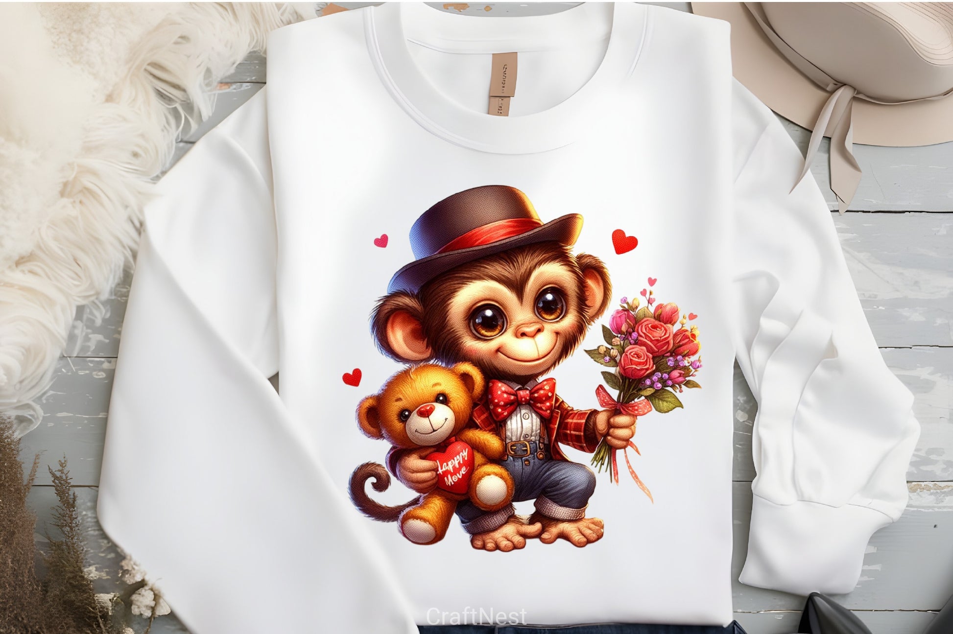 Valentine Monkey Clipart Bundle - CraftNest - Digital Crafting and Art