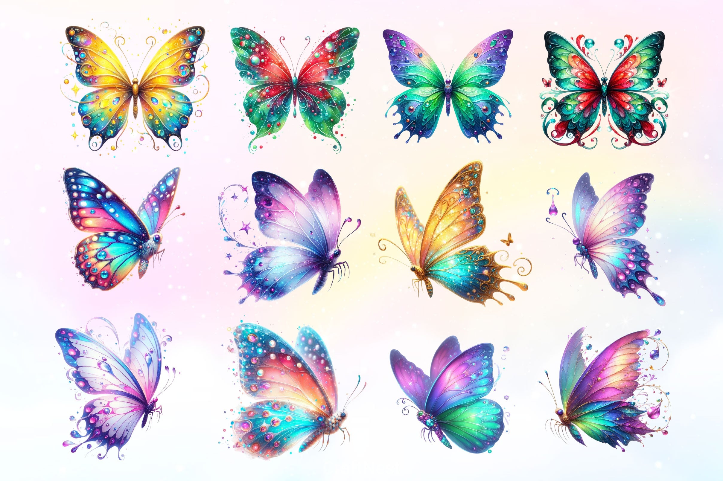 Magic Butterflies Butterfly Clipart Bundle - CraftNest - Digital Crafting and Art