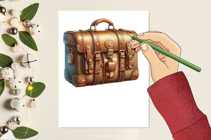 Vintage Suitcase Clipart Bundle - CraftNest - Digital Crafting and Art