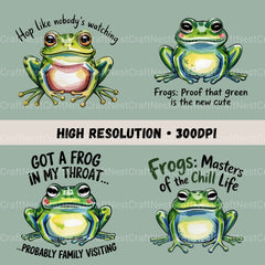 Funny Frog Quotes Clipart Bundle - CraftNest - Digital Crafting and Art