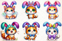 Cute Easter Cat Clipart Bundle - CraftNest - Digital Crafting and Art