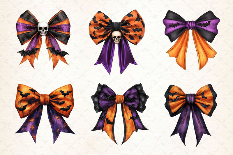 Halloween Bow Copy Clipart Bundle - CraftNest - Digital Crafting and Art