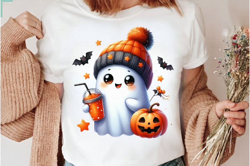 Cute Ghost Cute Halloween Clipart Bundle 19 - CraftNest - Digital Crafting and Art