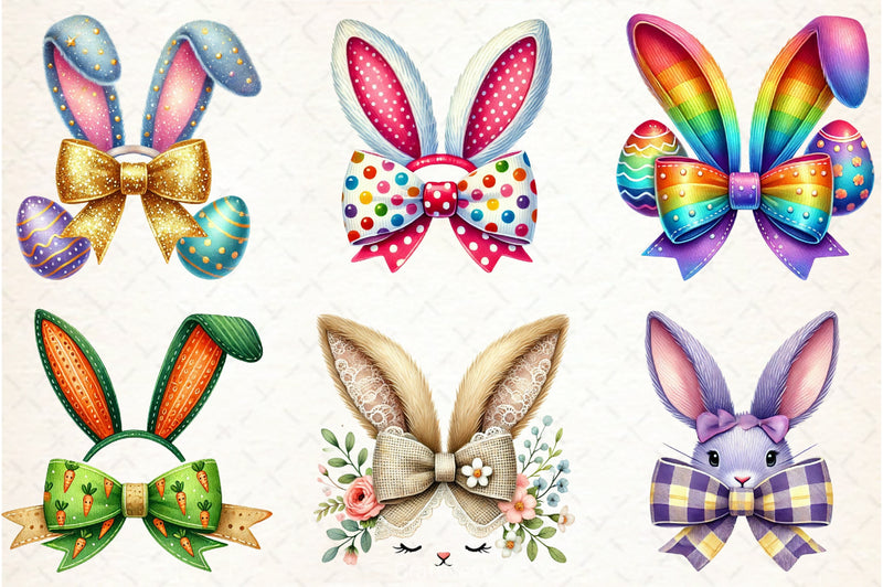 Easter Bunny Ear Bow Clipart Bundle - CraftNest - Digital Crafting and Art