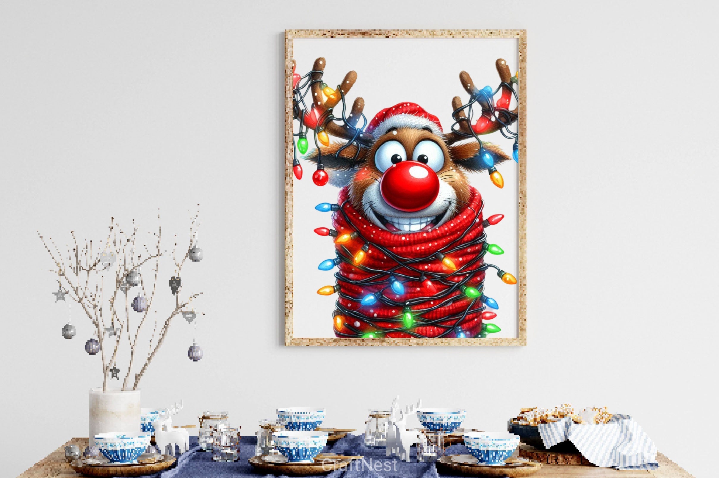 Funny Christmas Reindeer Clipart Bundle 4 - CraftNest - Digital Crafting and Art