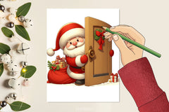 Christmas Peeking Santa Clipart Bundle - CraftNest - Digital Crafting and Art