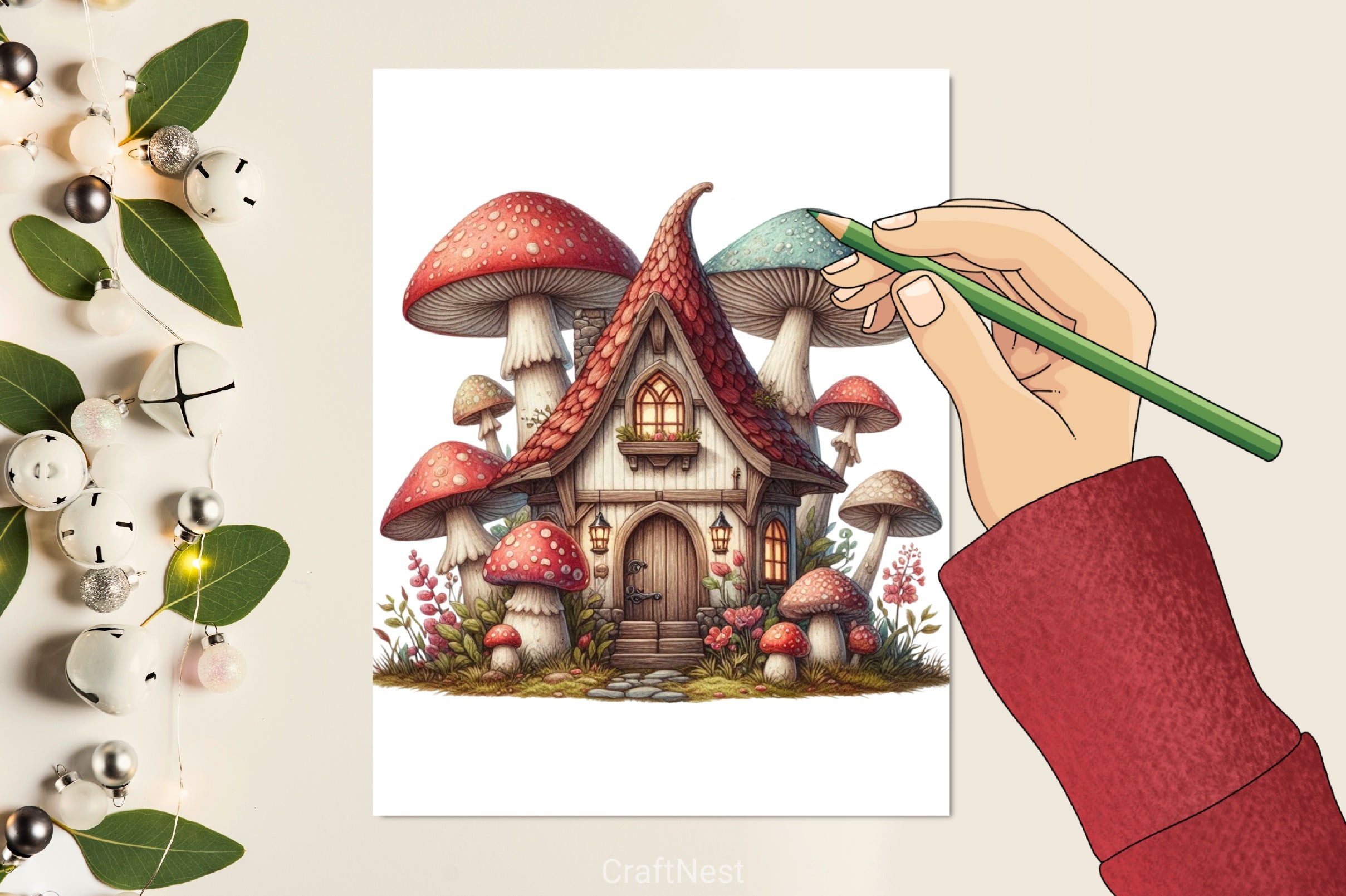 Mushroom House Clipart Bundle 1 - CraftNest - Digital Crafting and Art