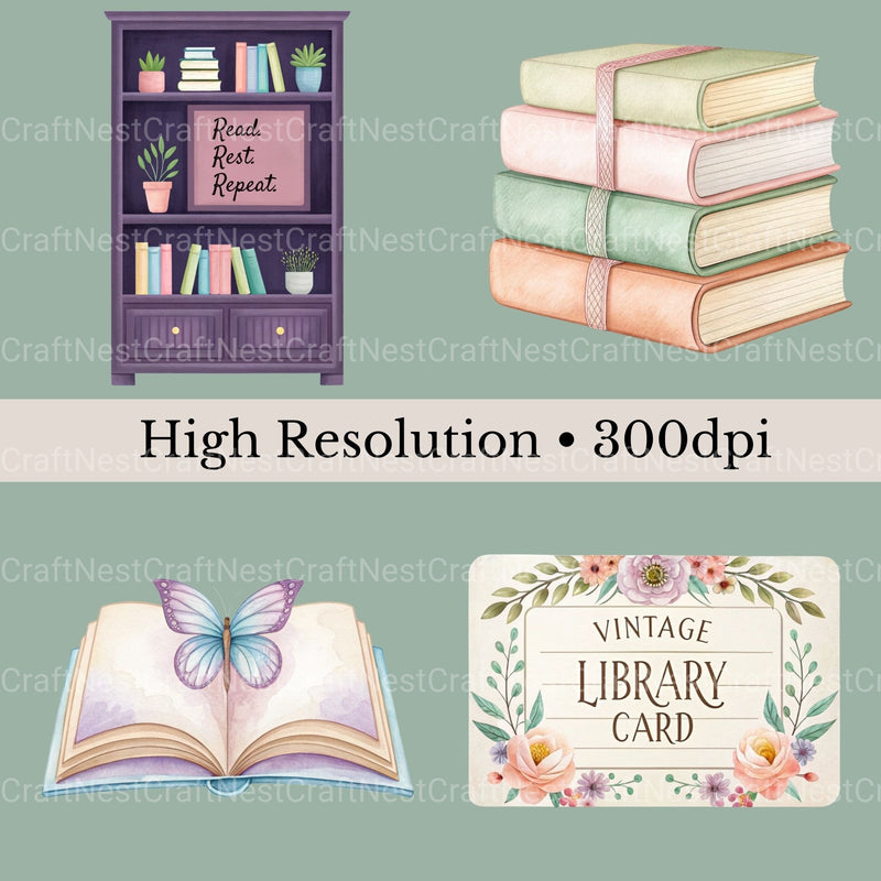 Bookish Clipart Bundle - CraftNest - Digital Crafting and Art