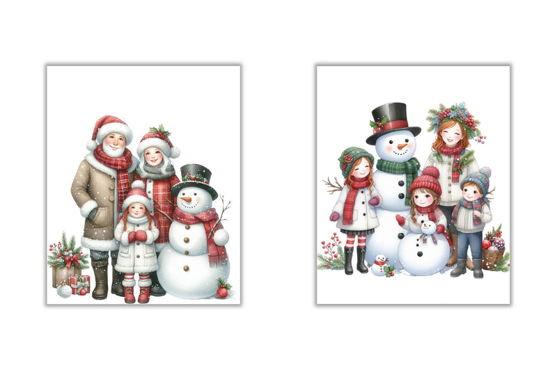 Snowman Family Christmas Clipart Bundle - CraftNest - Digital Crafting and Art