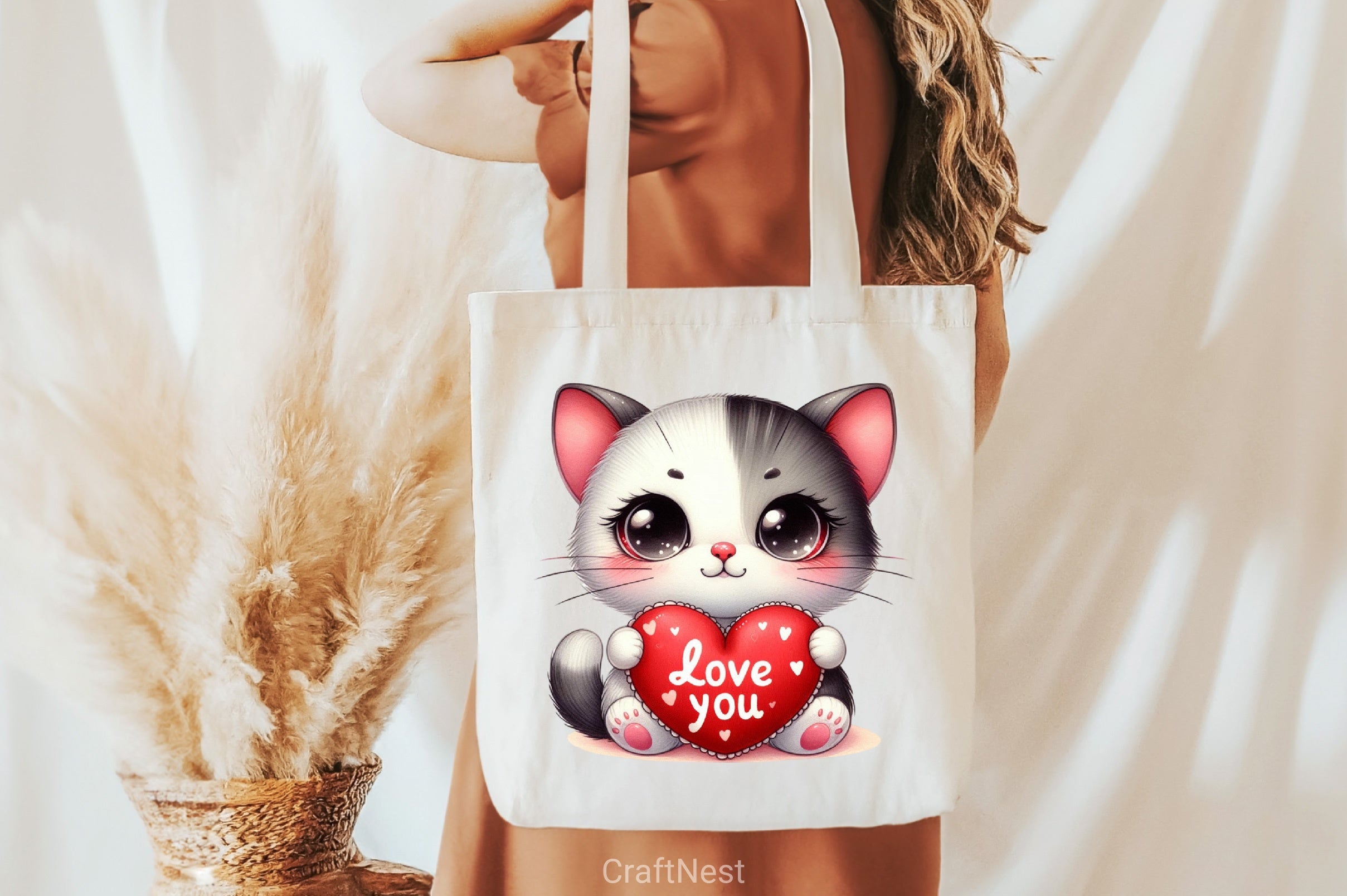 Love You Cat Valentine's Day Clipart Bundle 7 - CraftNest - Digital Crafting and Art