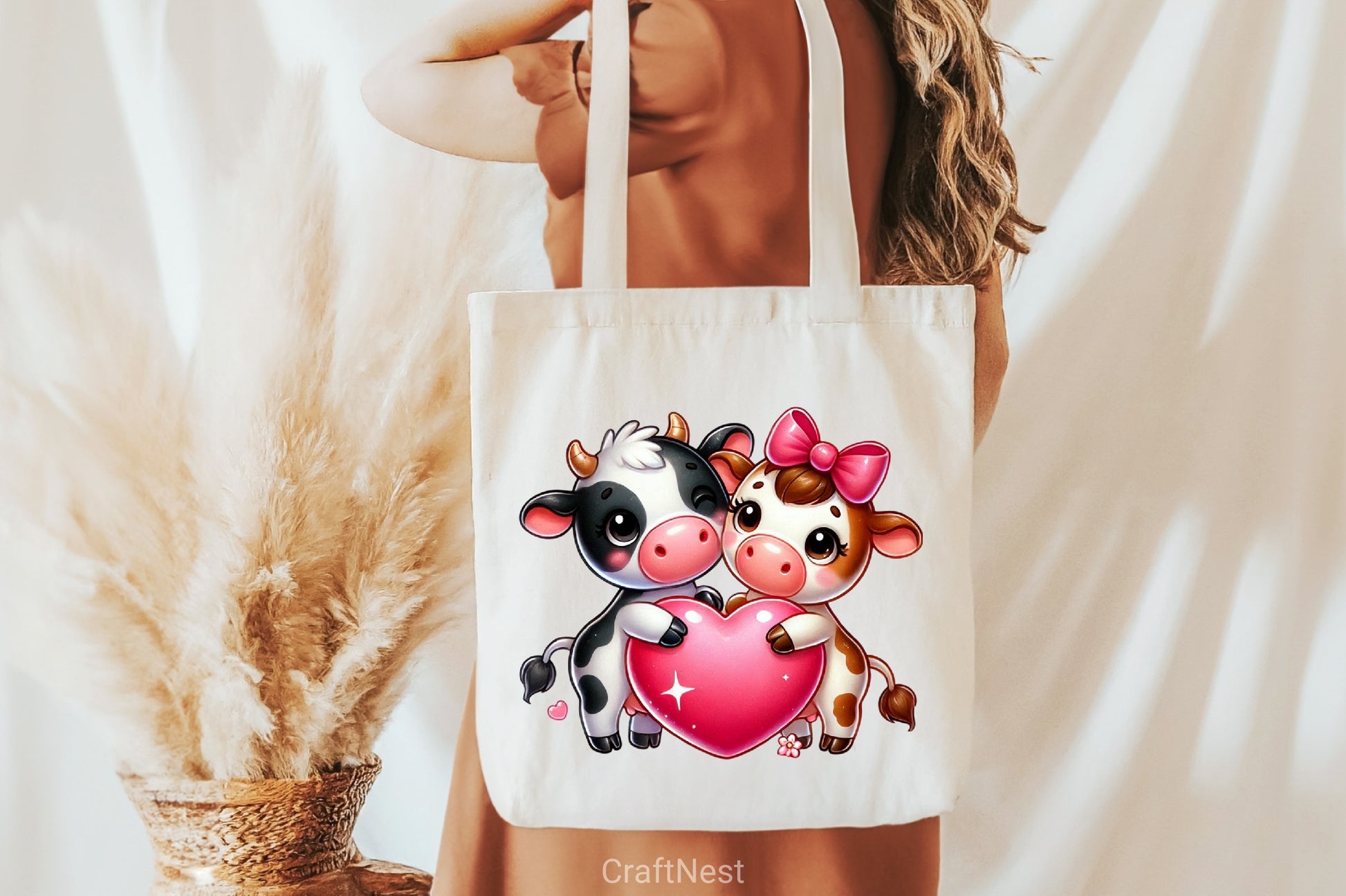 Cute Cow Couple Heart Clipart Bundle - CraftNest - Digital Crafting and Art