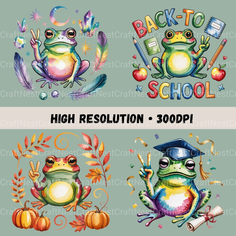 Peace Sign Frogs 18 Clipart Bundle - CraftNest - Digital Crafting and Art