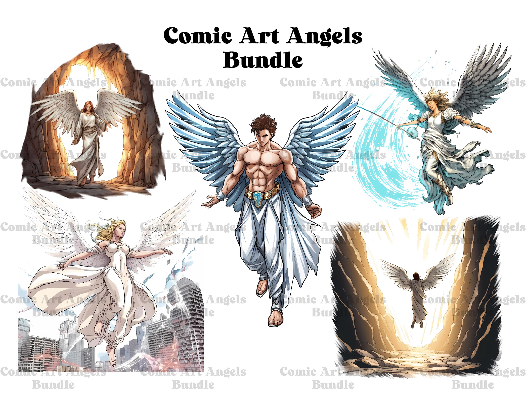 Comic Art Angels Clipart - CraftNest